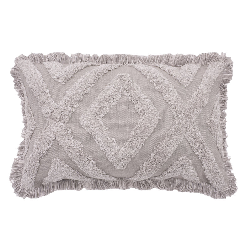 Cotton Blend Throw Pillow, Gray
