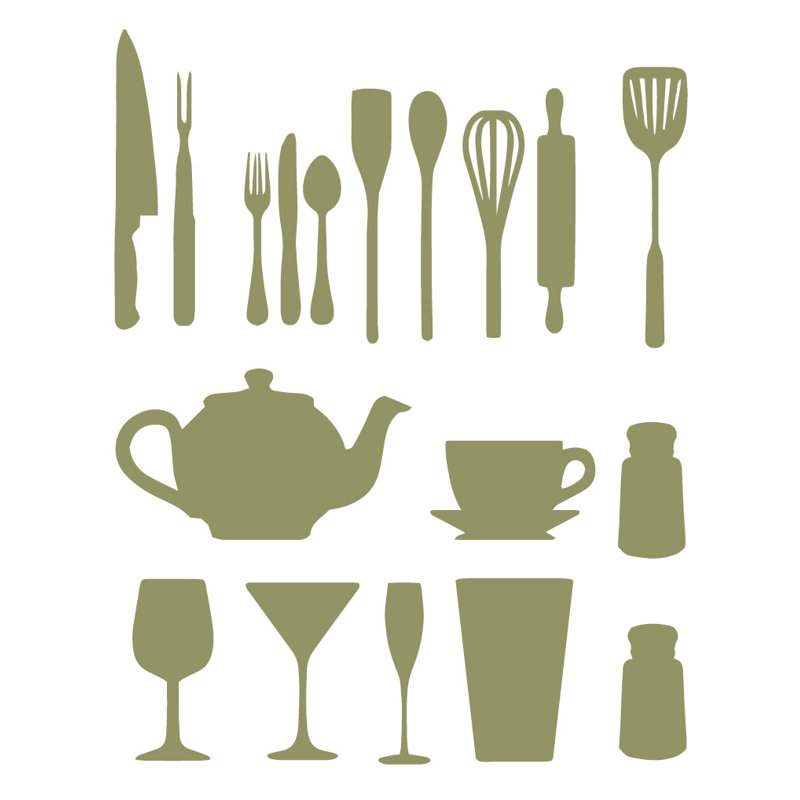 Food & Beverage Non-Wall Damaging Wall Decal, Olive, 51" H x 40" W x 0.01" D