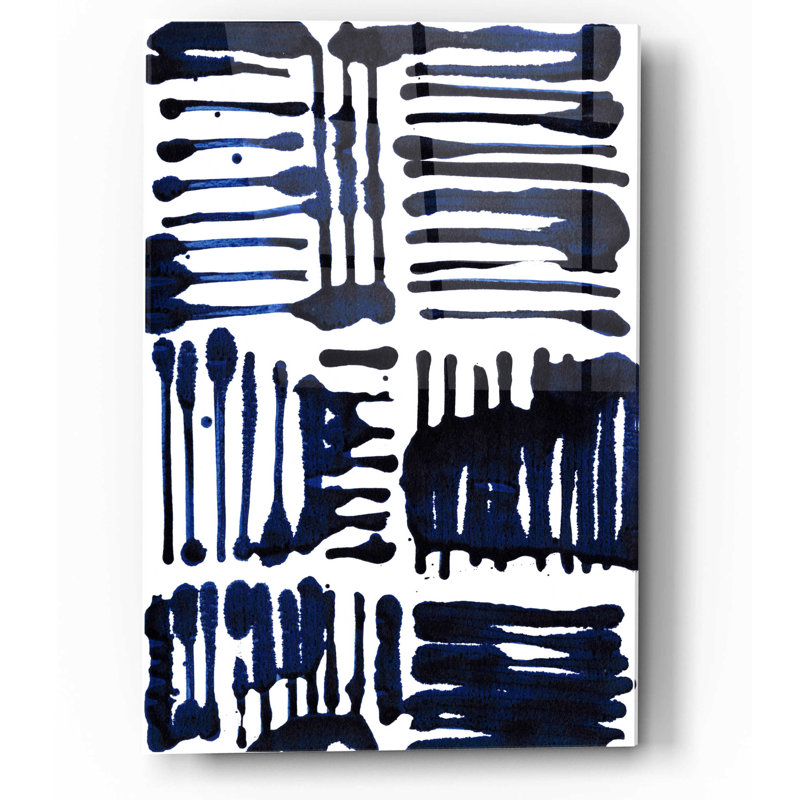"Indigo Stripes II" par Jodi Fuchs, H 16 po x l 12 po x P 0,13 po