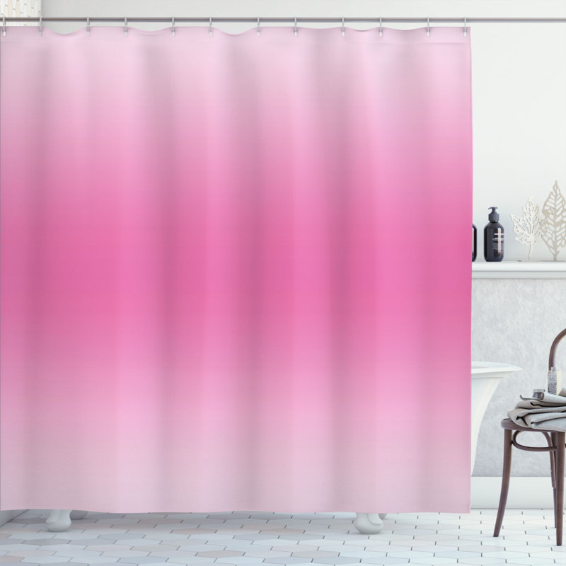 Rideau de douche simple girly décoration sun summer Dothan, H 70 po x l 69 po , Rose