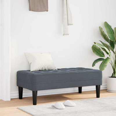 Banc avec coussin vidaXL gris foncé 44,49 x 22,44 x 15,35 po