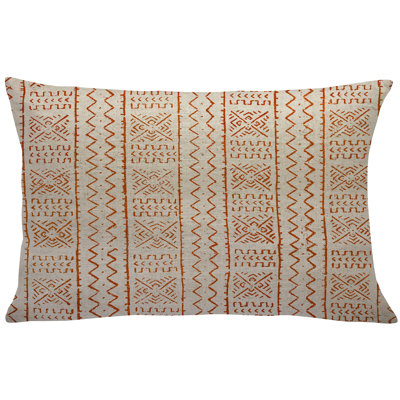  Mud Cloth Linen Lumbar Pillow