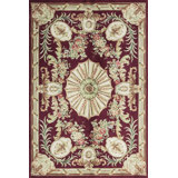 Hand-Knotted High-Quality Red Ivory Area Rug
