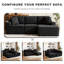 Canapé modulaire 91,1 po sans assemblage modulaire sans compression avec repose-pieds amovible-129990781