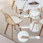 Ensemble de 4 chaises de salle à manger en acrylique, chaises de cuisine transparentes avec assise rembourrée, pieds en bois massif, brun clair, idéales pour le salon ou le bureau.-919520907-919520910
