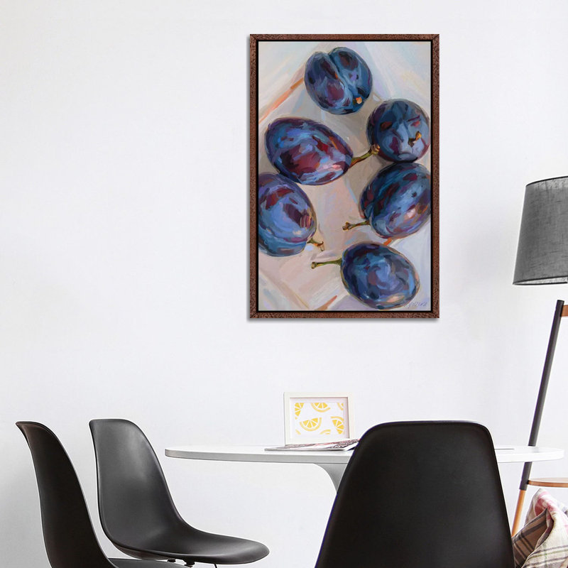 Plums by Svetlana Zyuzina - Floater Frame Gallery-Wrapped Canvas Giclée on Canvas, 101.6 cm H x 66.04 cm W, Brown