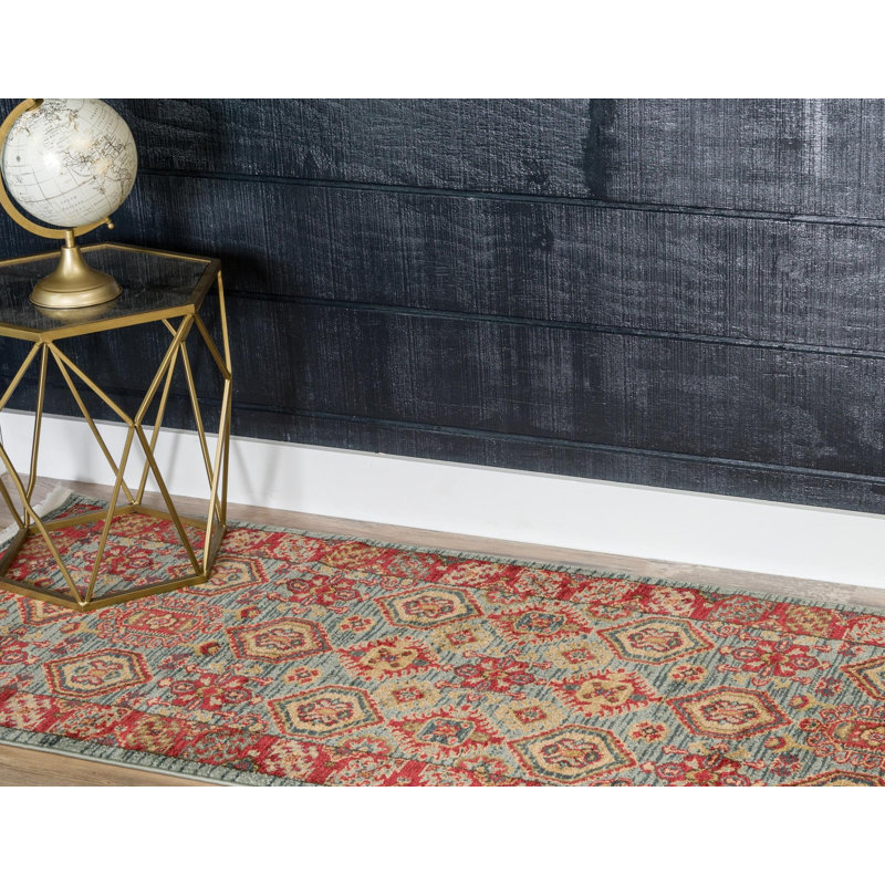 Tapis traditionnel Azar couleur ciel, Tapis de couloir 2 pi x 8 pi