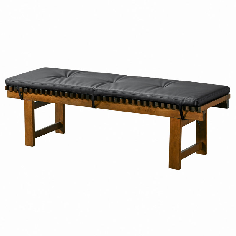 Banc Lucia en similicuir noir