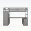 Lit mezzanine simple avec 7 tiroirs, 2 tablettes et bureau intégré - gris, peu encombrant et multifonctionnel-133490514-133490513