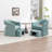 Upholstered Barrel Chair With Ottoman-1721785639