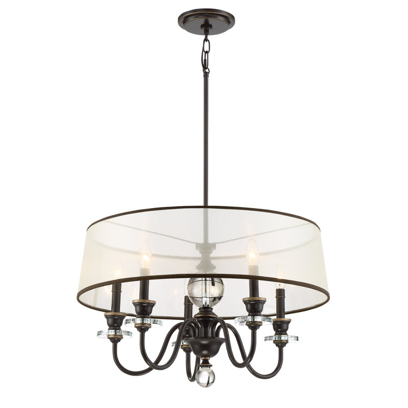 Lustre tambour 5 lumières façon bougie