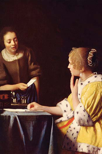 Reproduction d’art par johannes vermeer-impression, H 36 po x l 24 po