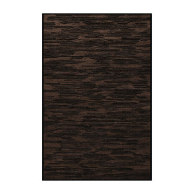Machine Washable Abstract Brown Area Rug