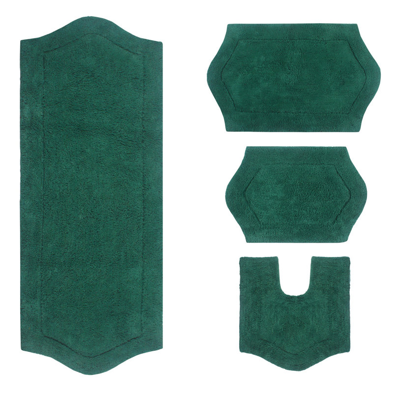 Morissette 4 Piece Bath Rug Set, Forest Green