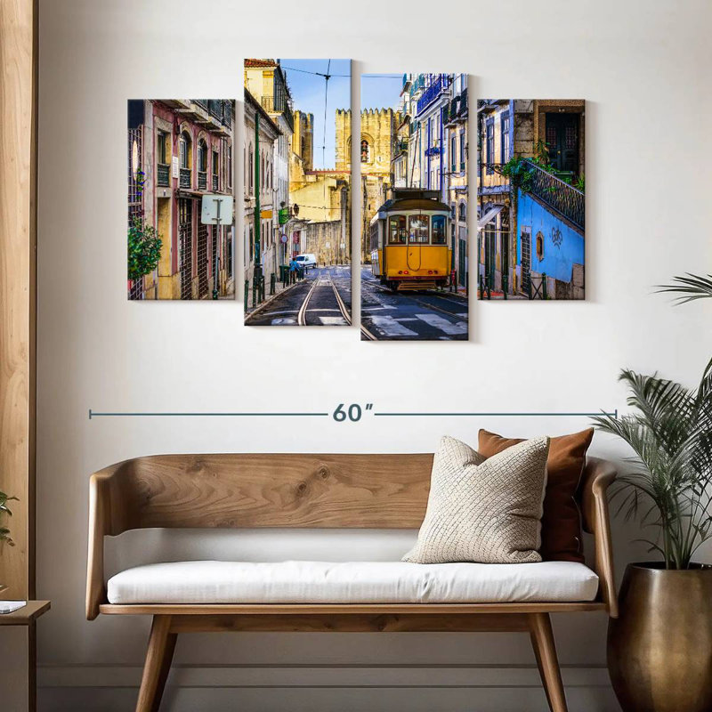 Sireci Yellow Lisbon Tram, 32" H x 52" W