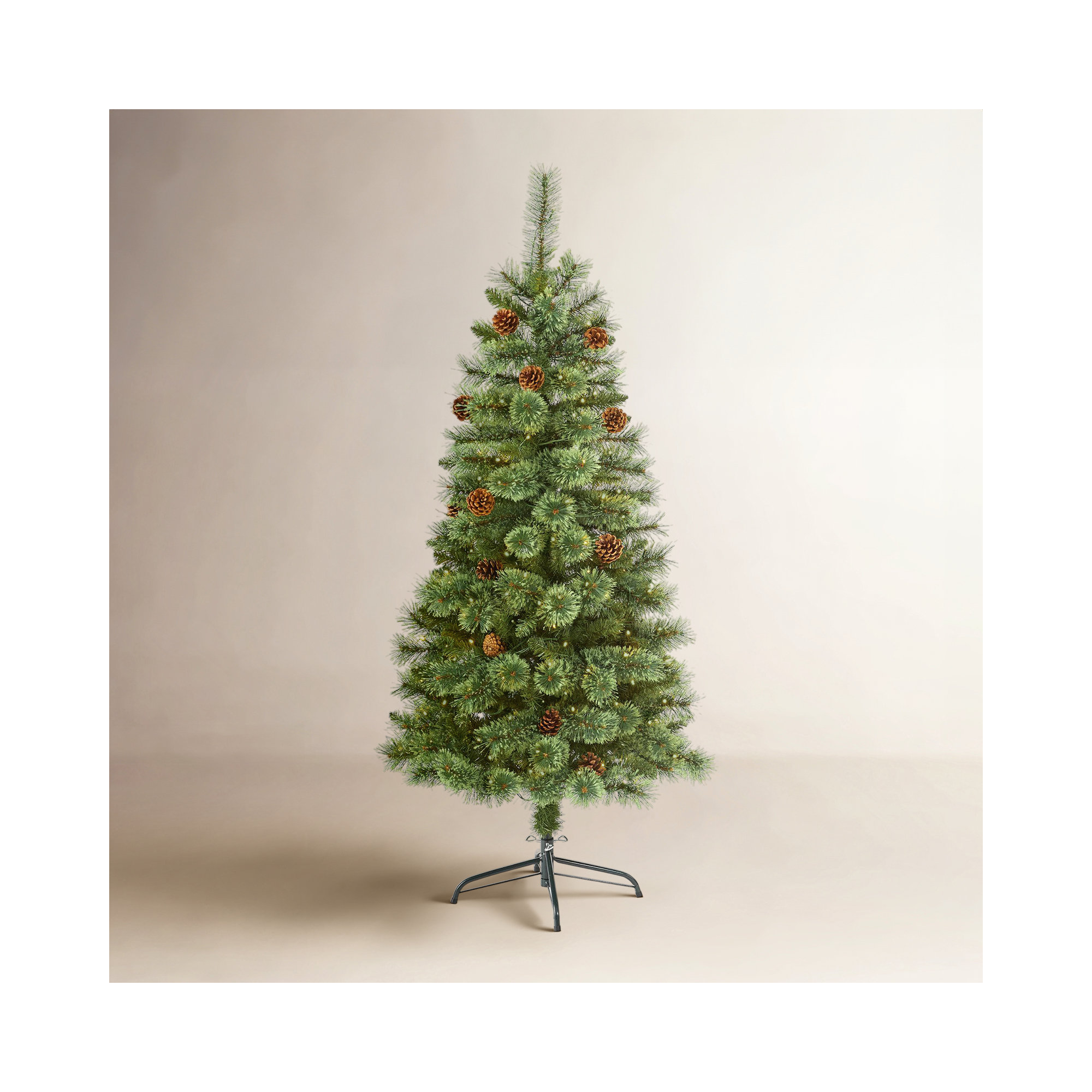 Lighted Artificial Pine Christmas Tree, 5' H