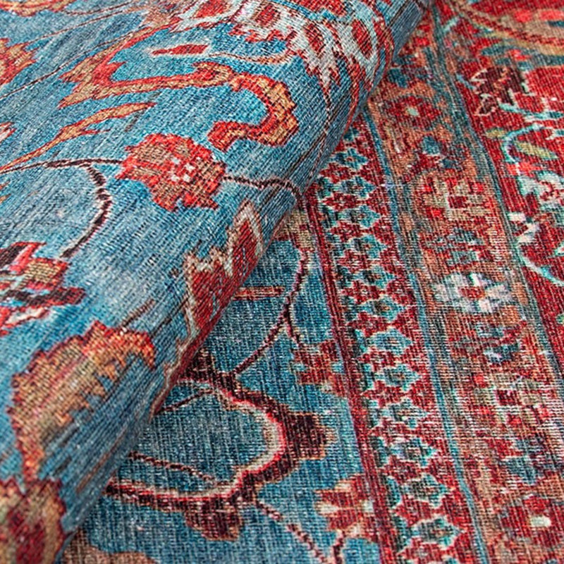 Tapis lavable en machine Premium, 4,6 x 6,2 pieds, 100% polyester, 1850 g / m² | Hauteur des poils: 0,2 po | Poly-coton écologique recyclé | Parfait pour le salon, la chambre à coucher et les endroits très passants