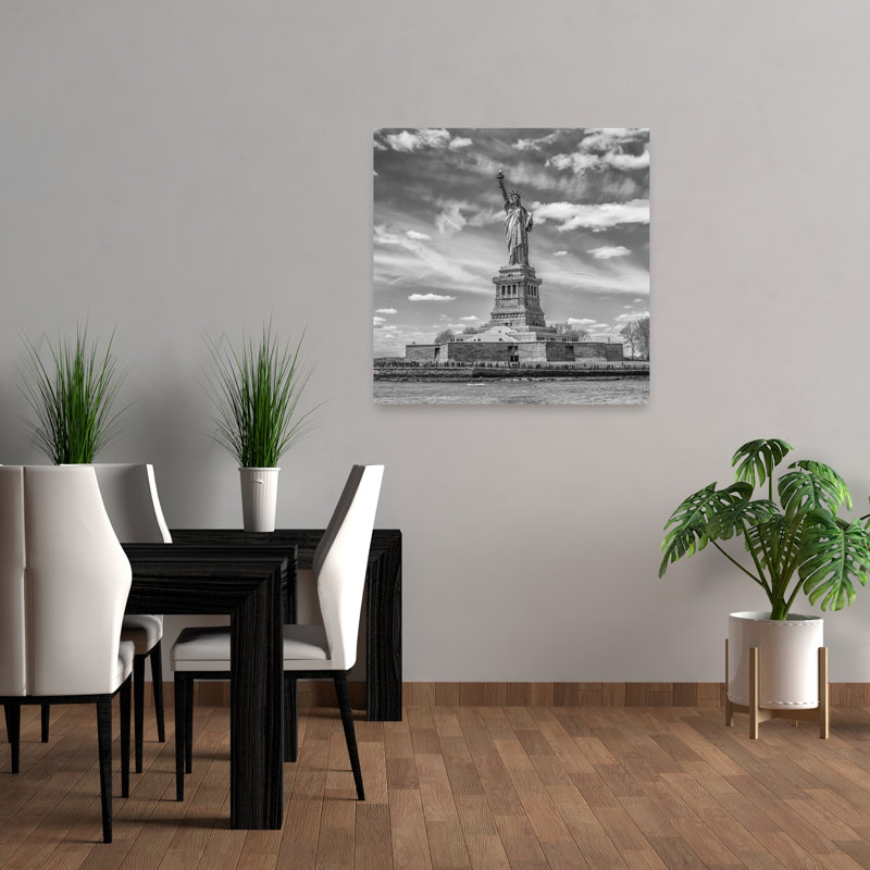 Statue de la Liberté, style classique abstrait contemporain, architecture urbaine, affiche murale, H 36 po x l 36 po