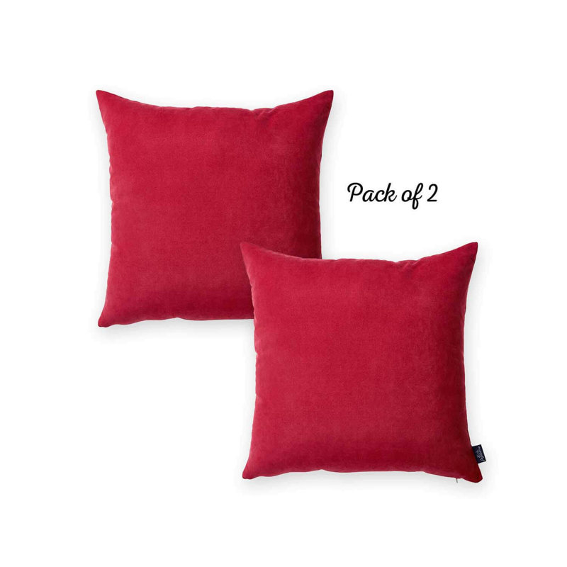 Ruby Red 26" x 26" Polyester Euro Throw Pillow Set