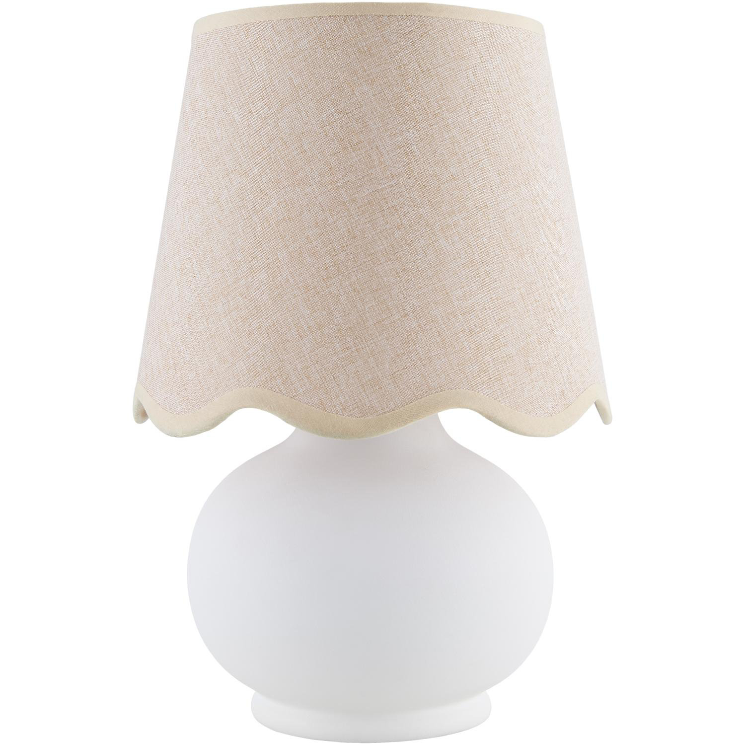 Momsen Colored Scallop Shade Lamp, White, Pink