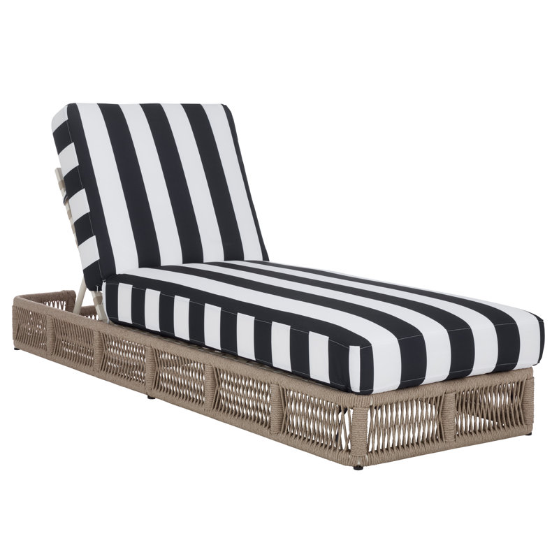 Gillian Steel and Rope Chaise Lounger, Blue