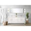 Meuble-lavabo double blanc 80 po L 20 po avec robinet en marbre de culture et or rose - Armoire de salle de bain à deux tiroirs-758942106