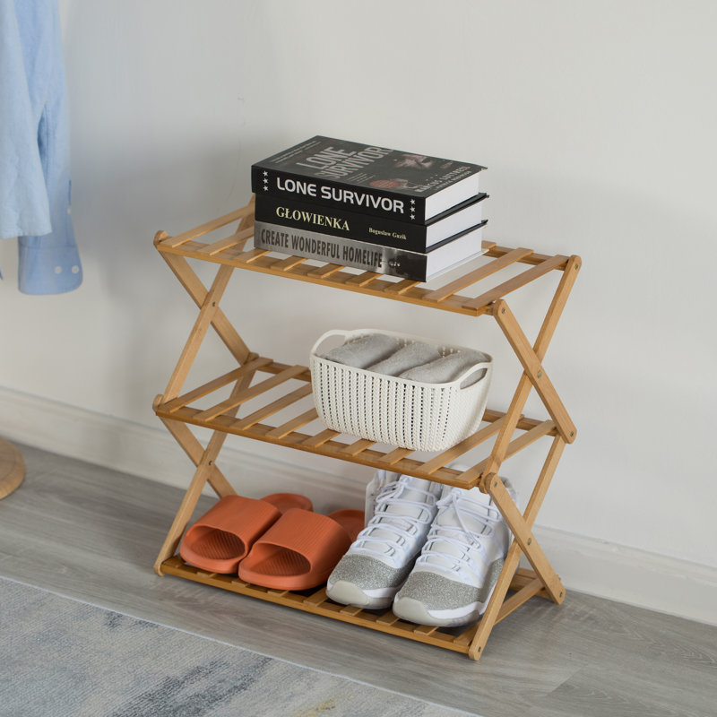 Rangement à chaussures pliable en bambou Basicwise de Basic Basic 