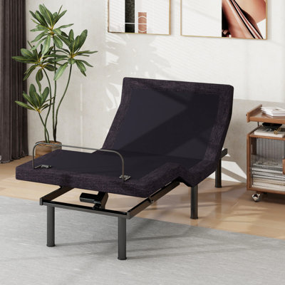 Lit électrique réglable avec massage et télécommande sans fil - Matelas en mousse viscoélastique de 12 po inclus