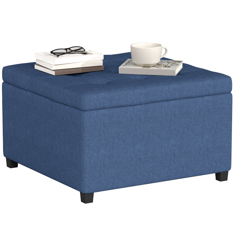 Upholstered Ottoman, Blue