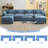 Chenille Upholstered Sectional Sofa Couch with Ottoman-1219246340-1231941014
