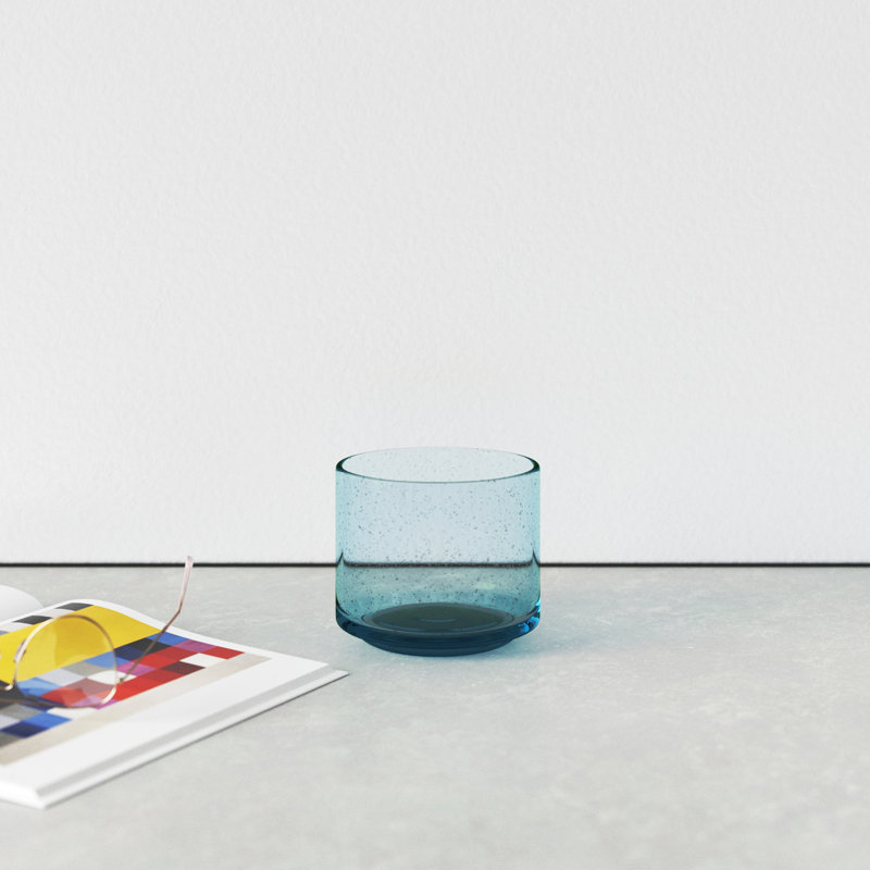Revive Glass Table Vase, Aqua, Small
