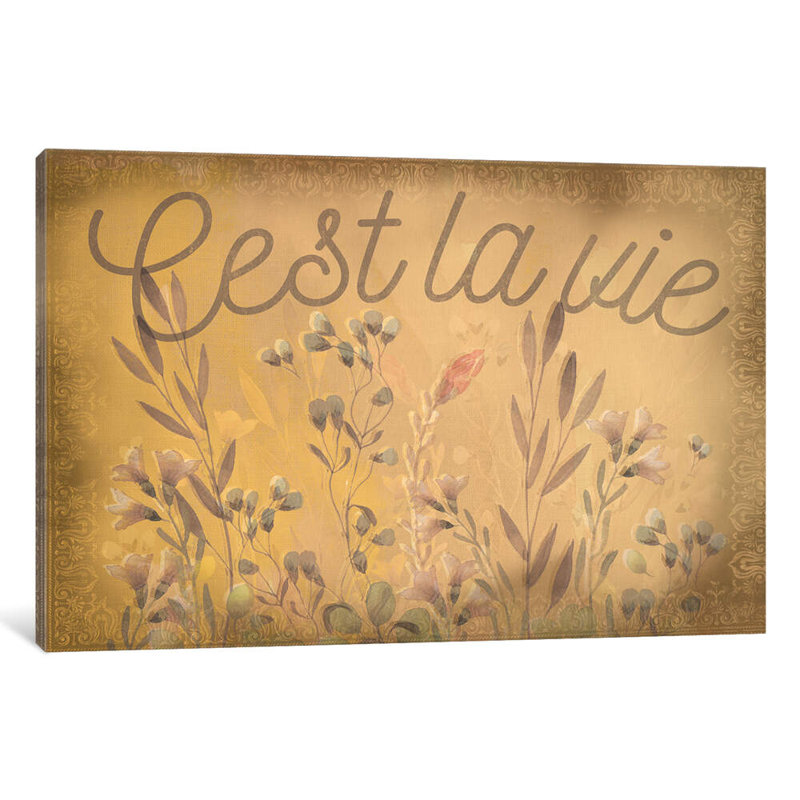 French Phrases From The Garden - Cest La Vie - Print on Canvas, 66.04 cm H x 45.72 cm W, No Frame