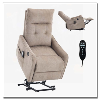 Power Lift Recliner Chair with Massage and Heat for Elderly, Heavy Duty Motion Mechanism and One USB for Charging