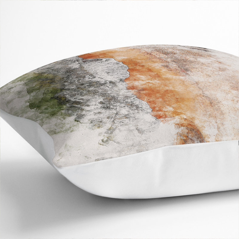 Aberdeen Beach In Scotland Square Throw Cushion, 40cm H x 40cm W x 15cm D, White