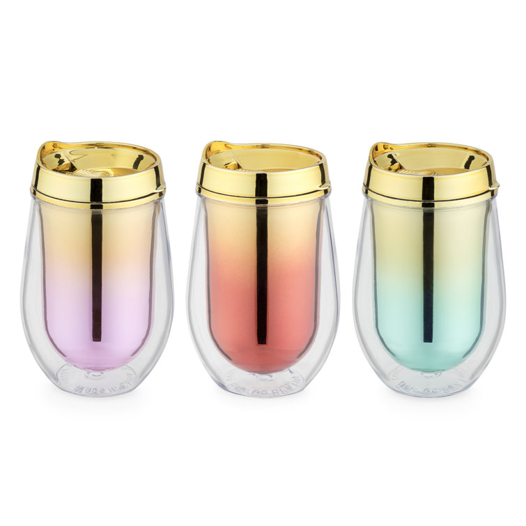 Metallic Ombre Stemless Wine Tumblers in Assorted Colors