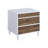 Two-tone Finish Nightstand with 3 Drawers, White and Weathered Oak