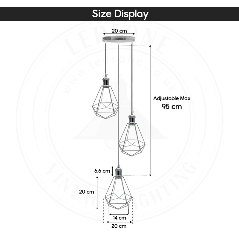 Khaydence 3 - Light Chrome Cluster Pendant, Yes