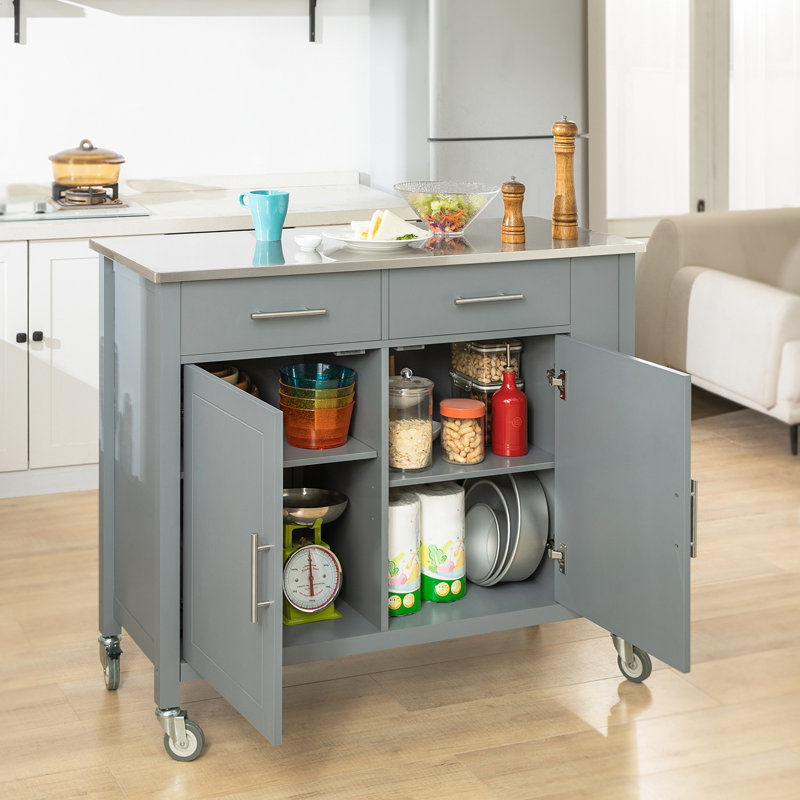 Zajac Kitchen Island, Grey