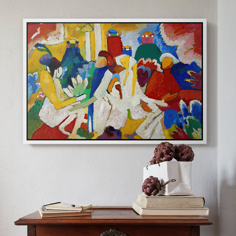 Oriental, 1909 - Toile tendue avec châssis Wassily Kandinsky, 16 x 24, Blanc