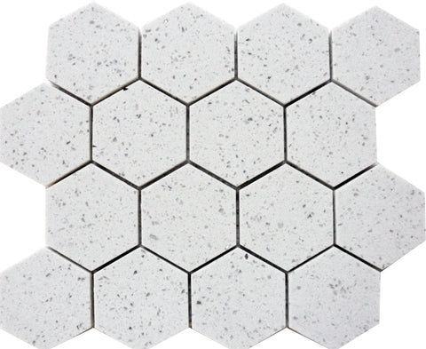 Carreau de mosaïque hexagone Terrazzo - 3 po x 3 po, 6”x6”