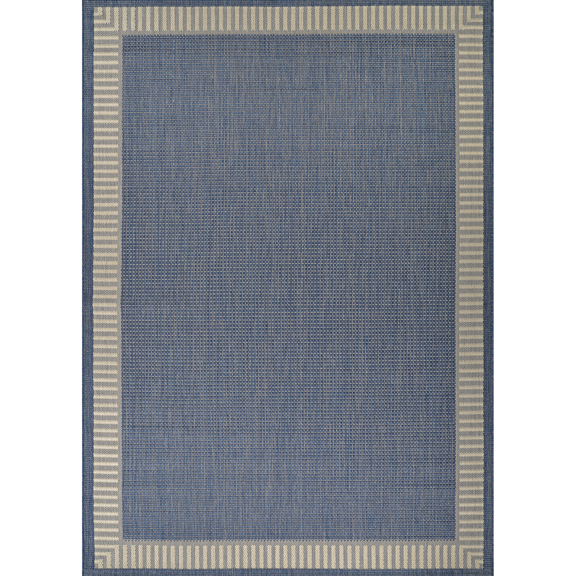 Sania Solid Black Cocoa Brown Flatwoven Indoor Outdoor Area Rug, Blue, Rectangle 8'6" x 13'