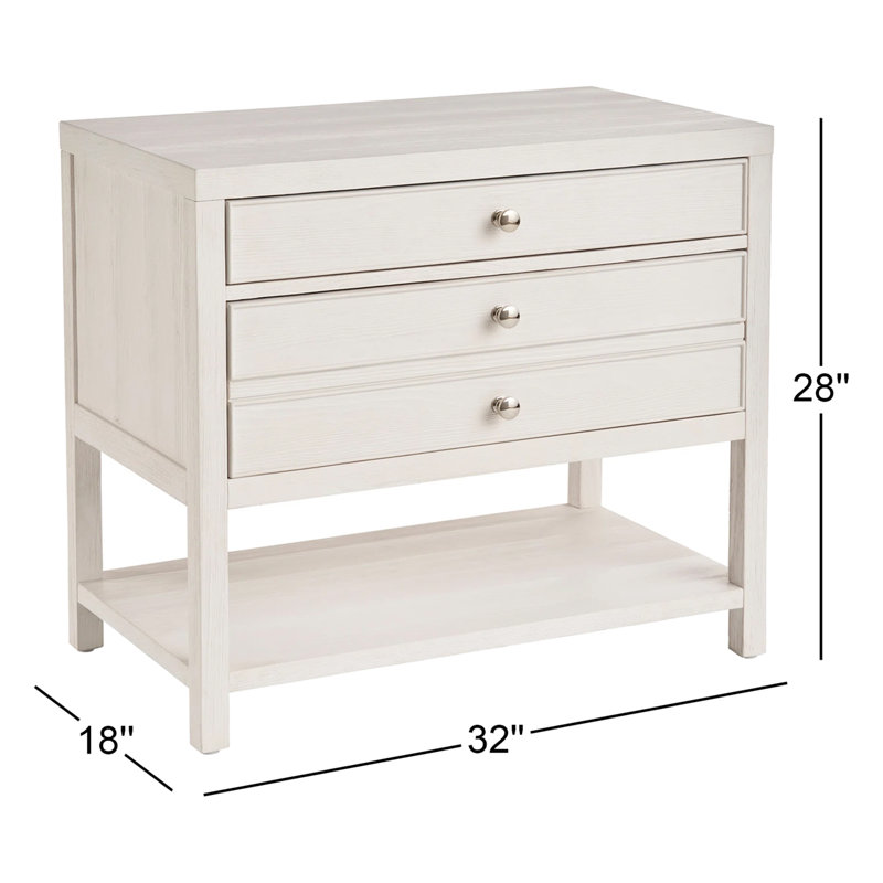 Saugatuck 2 - Drawer Nightstand, White Sand