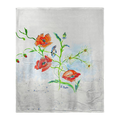Jeté en soie Poppies & Daisies