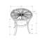 Table d'appoint, côté, bout, table de chevet, lampe, rond, verre trempé transparent, métal noir, transitionnel