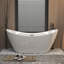 Baignoire autoportante ovale 67 po en acrylique blanc brillant avec drain chromé 67 po