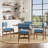 Modern Wooden Blended Linen Blue Dining Chair-202347696