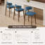 Tabouret de bar moderne à hauteur de comptoir avec dossier, non pivotant, pieds en bois d'hévéa massif et repose-pieds en métal bronze-123098460-131231055-131231056