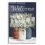 Art mural en verre acrylique 12 po x 16 po «Welcome Red, White & Blue Jar Trio» par Cindy Jacobs