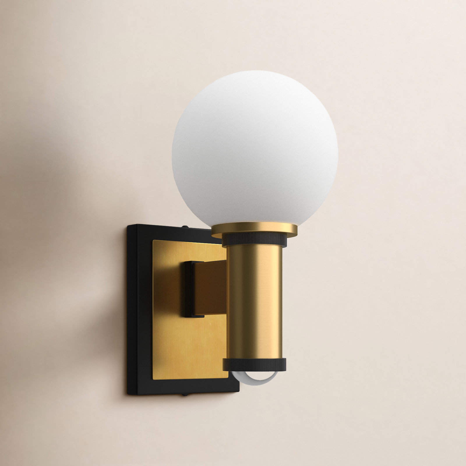 2 Light Glass Dimmable LED Armed Sconce