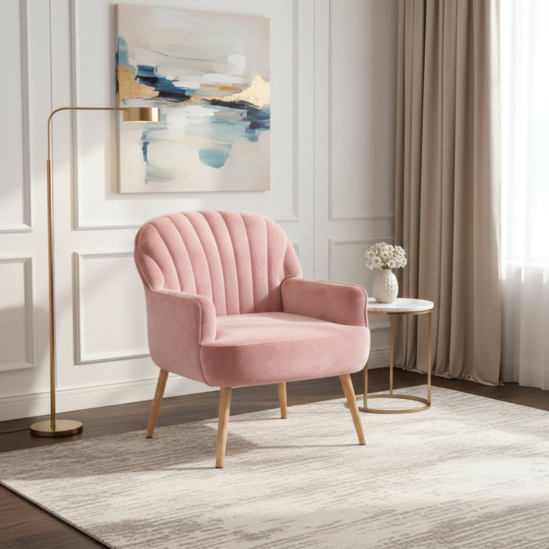 Chaise d'appoint avec pieds en métal, Jaune, Brun
